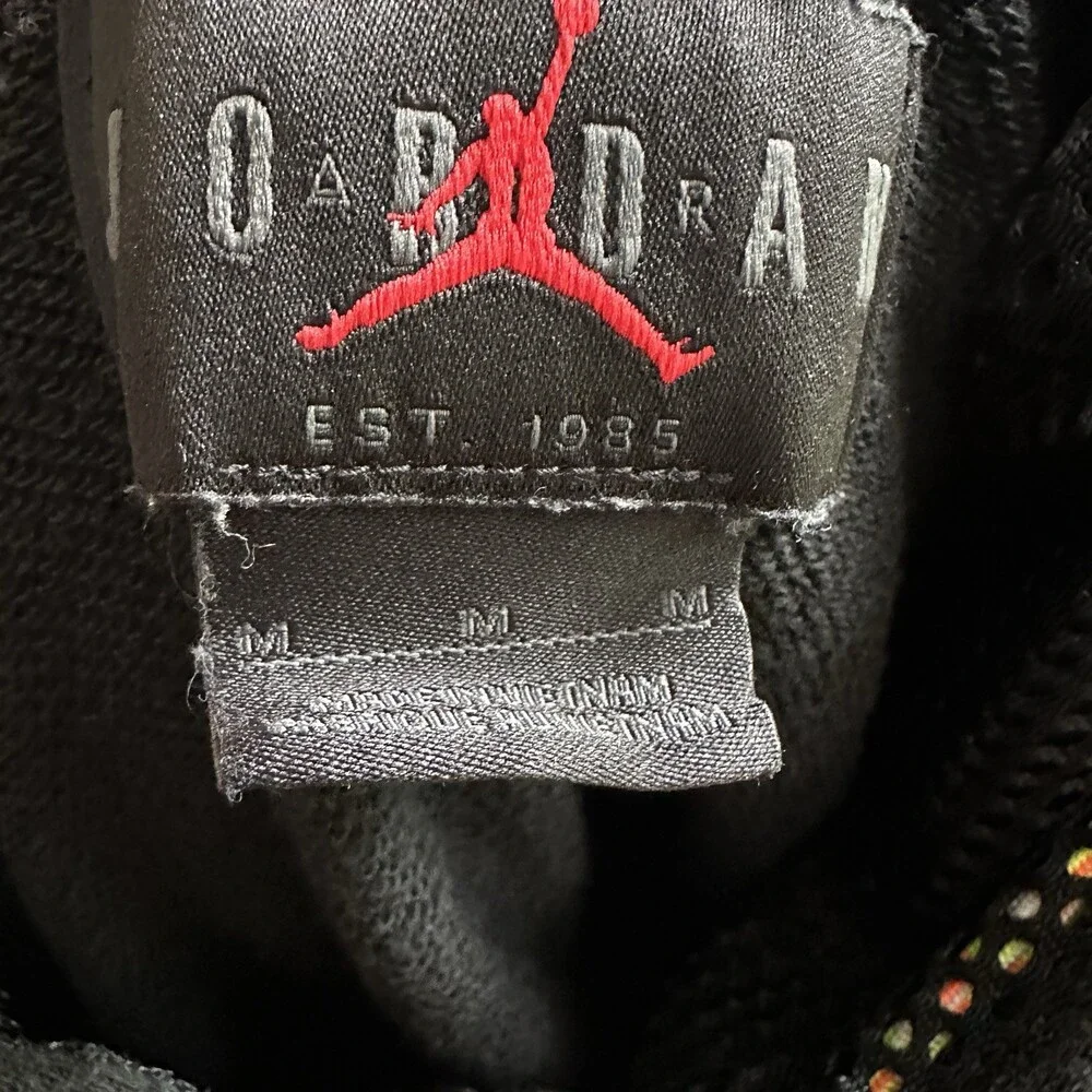 Jordan Hoodie Men Medium Black Jumpman Graphic Sweatshirt Pullover Basketball M